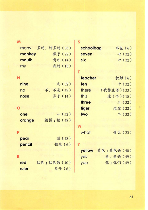 人教版(新起点)英语一年级上册电子课本教材